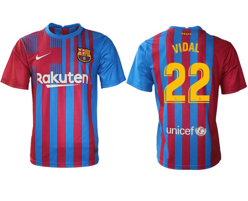 Men 2021-2022 Club Barcelona home aaa version red #22 Nike Soccer Jerseys->barcelona jersey->Soccer Club Jersey